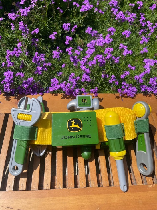 John Deere Other - John Deere Green & Yellow Kids Tool Belt with 6 Toy Tools